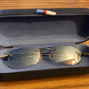 Tommy Hilfiger Sunglasses Silver Color Metal Rectangle Lens Frameless  TH7007